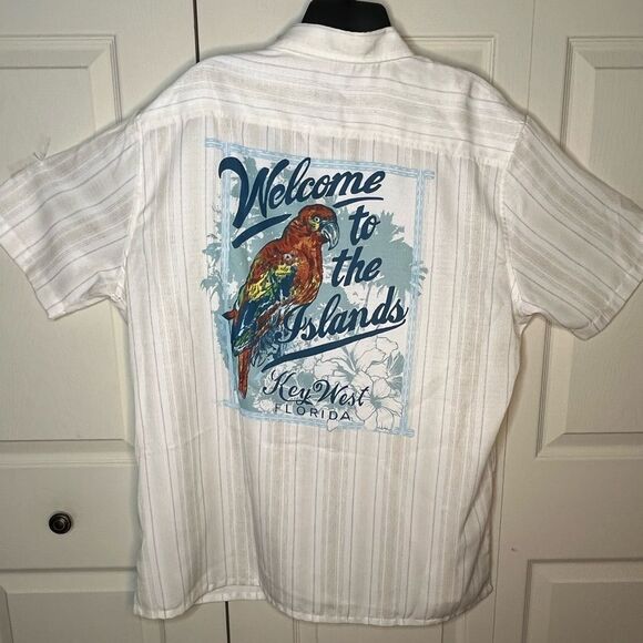 Croft & Barrow Easy Care short sleeve button down Mens Tropical Hawaiian parrot - Picture 6 of 7